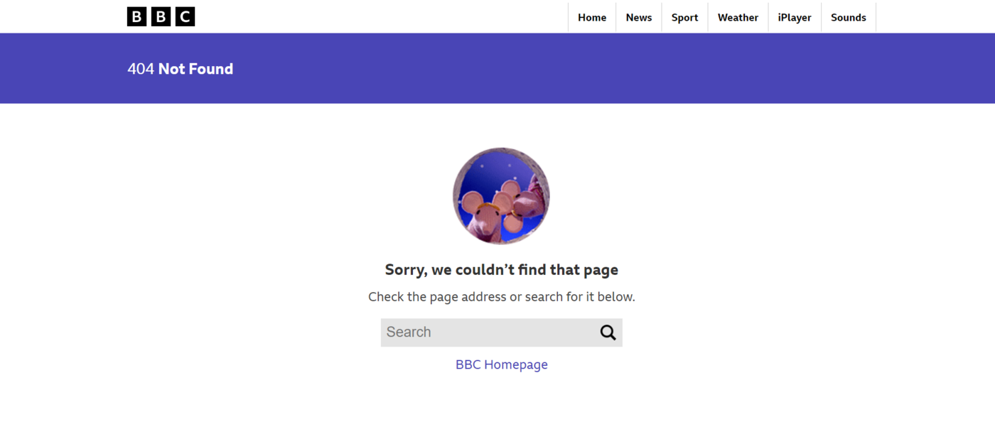 An example of a 404 page containing the words “404 Not Found”