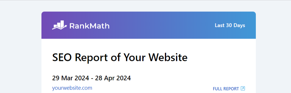 Rank Math White label SEO report