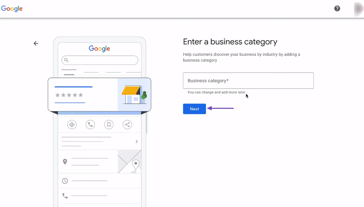 Select your business category