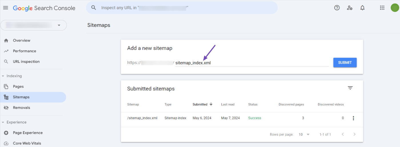 Submit sitemaps to Google Search Console