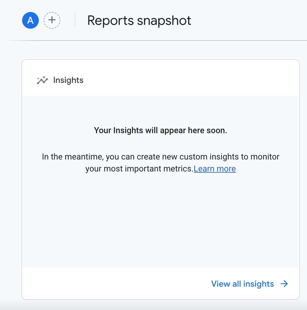 Insights in Reports snapshot