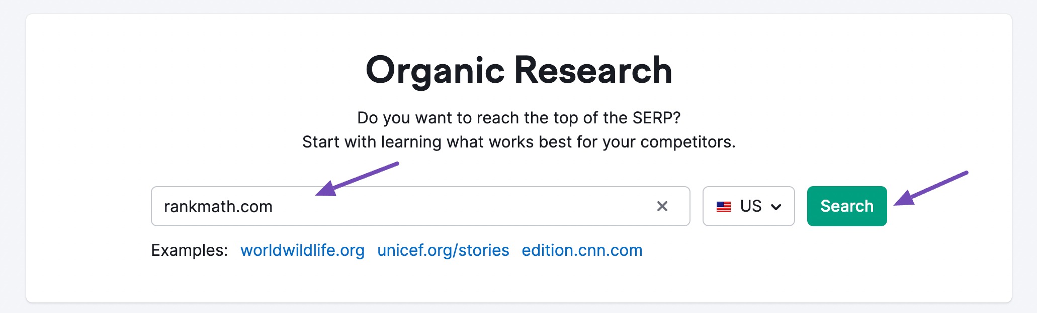 Organic Rsearch tool