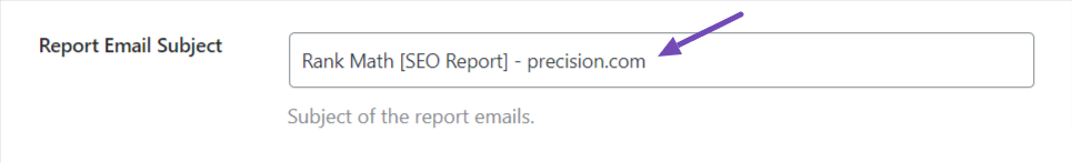 Report email subject option