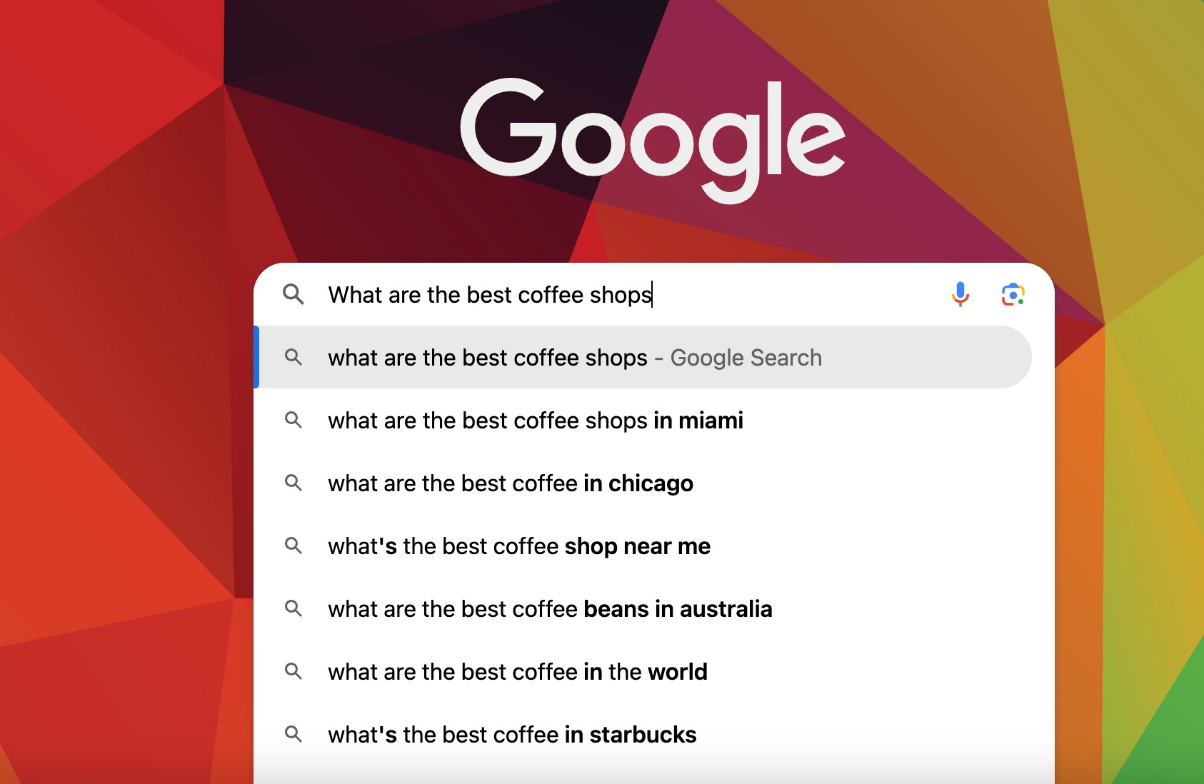 Google search to find keywords for voice search optimization