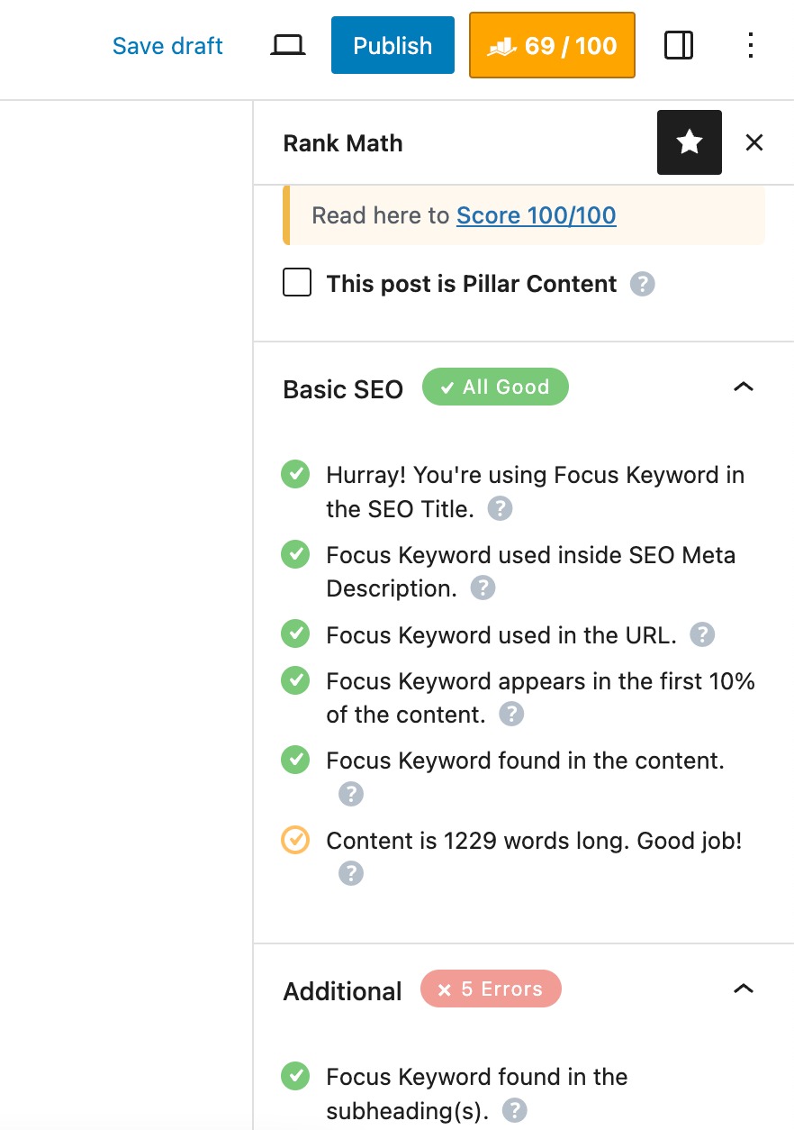 Content Analysis tests in Rank Math to help you rank higher on Google