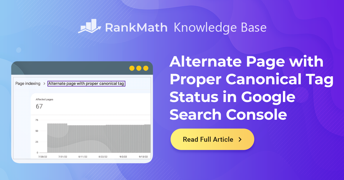 Alternate page with proper canonical tag status in google search