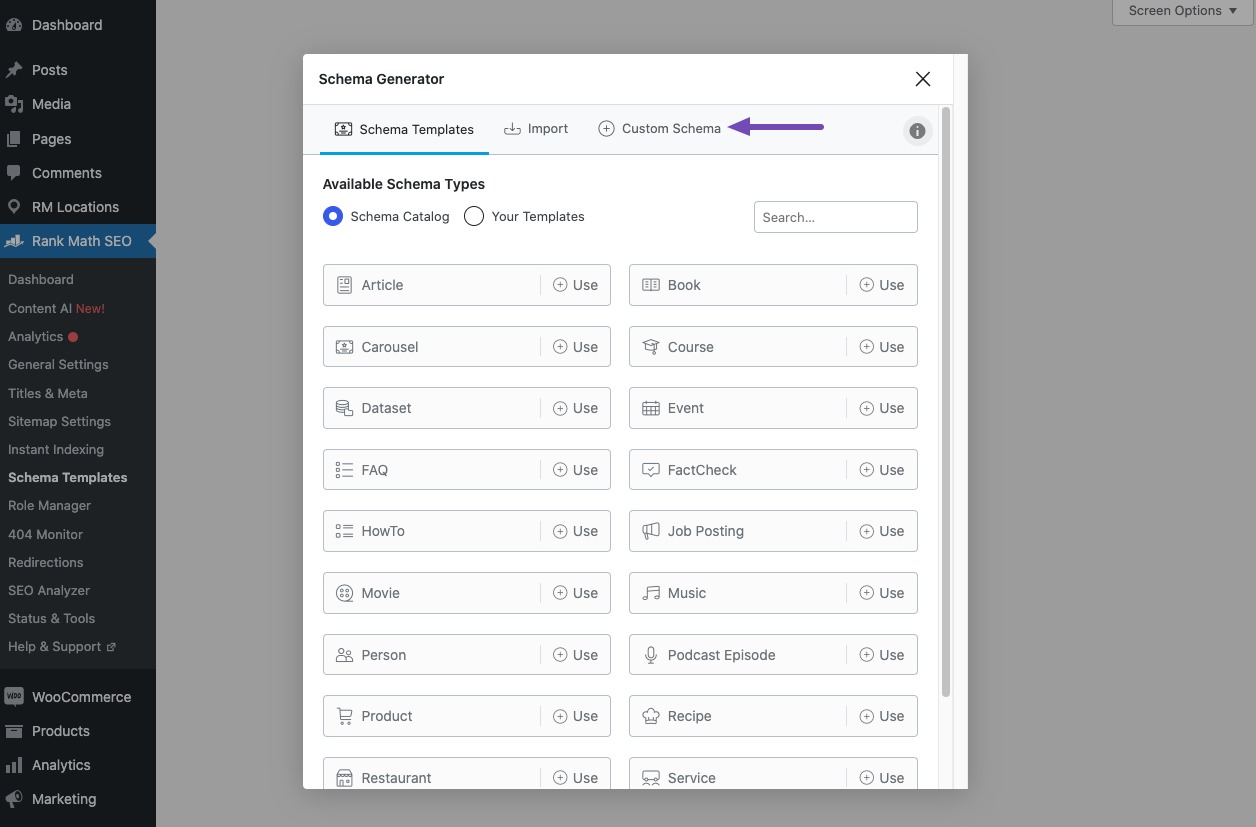 Custom Schema builder