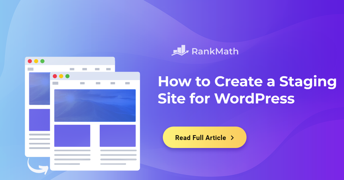 How to Create a Staging Site for WordPress (4 Easy Methods) » Rank Math