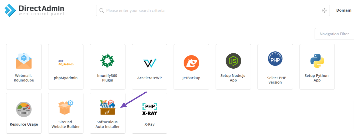 Softaculous Auto Installer icon in cPanel