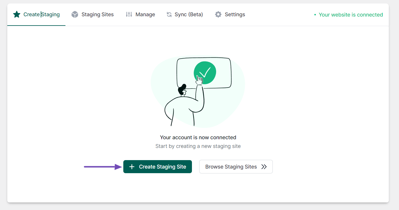 Start creating staging site with a Plugin