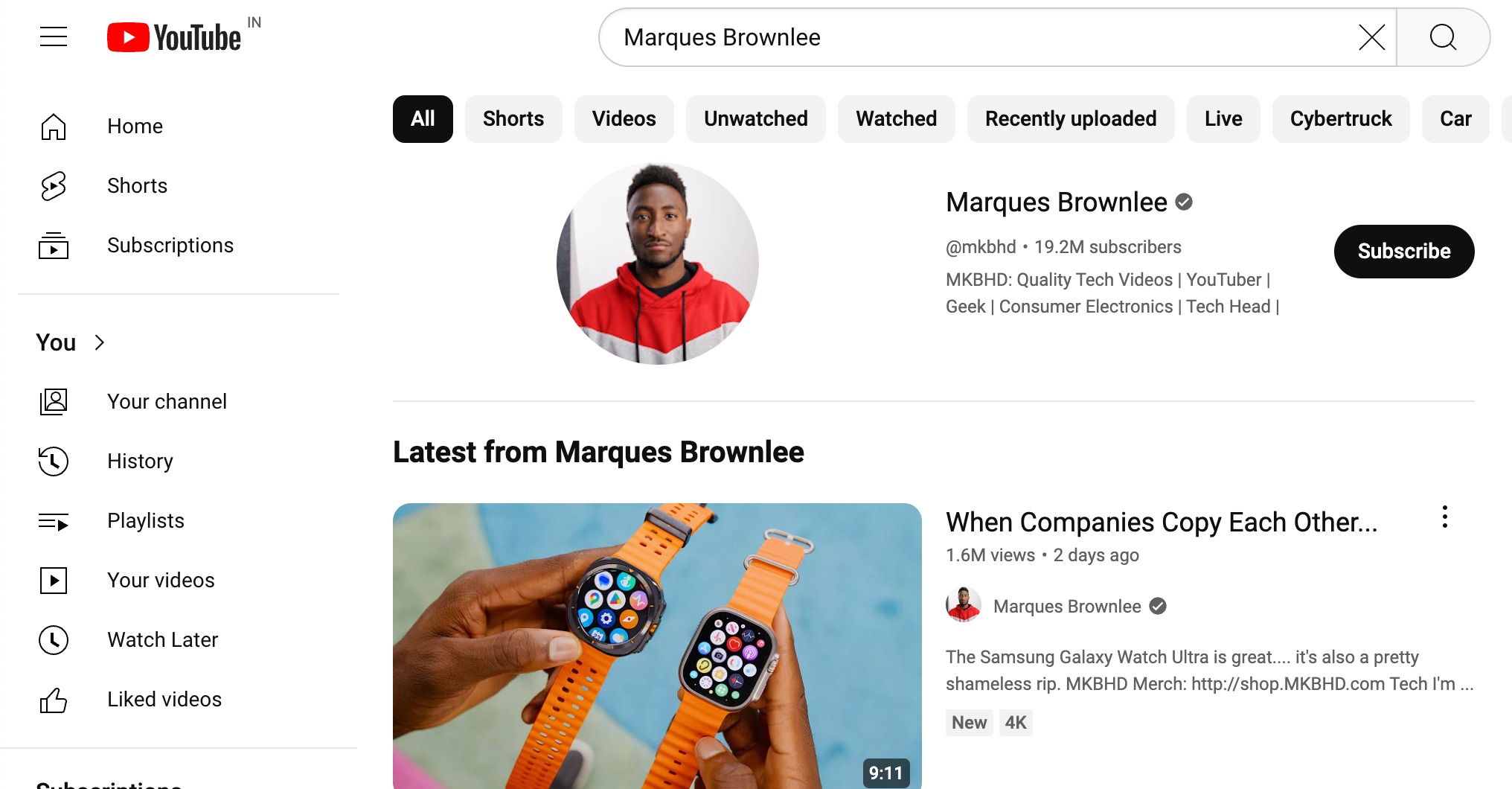 Marques Brownlee YouTube video