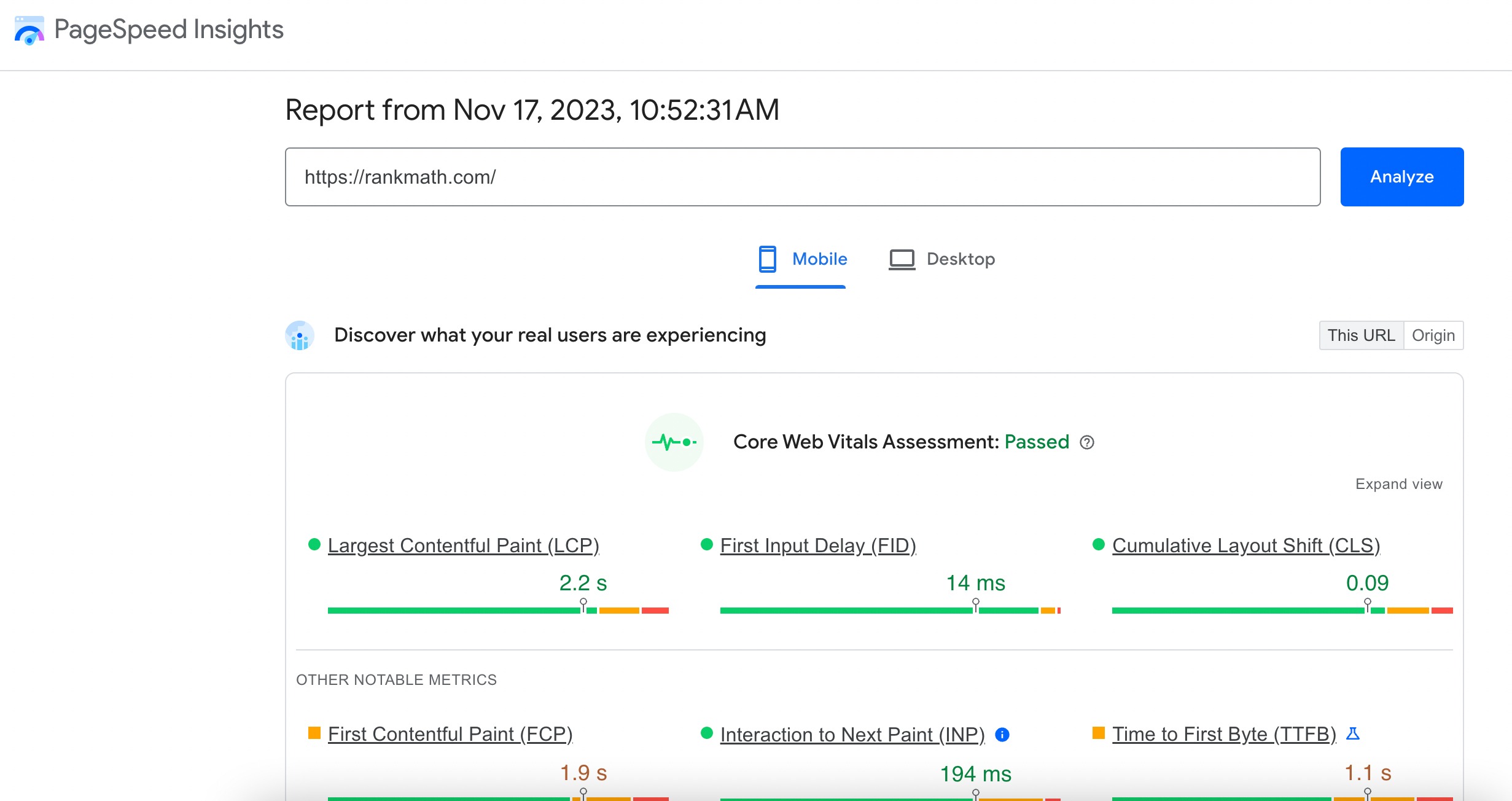 PageSpeed Insights