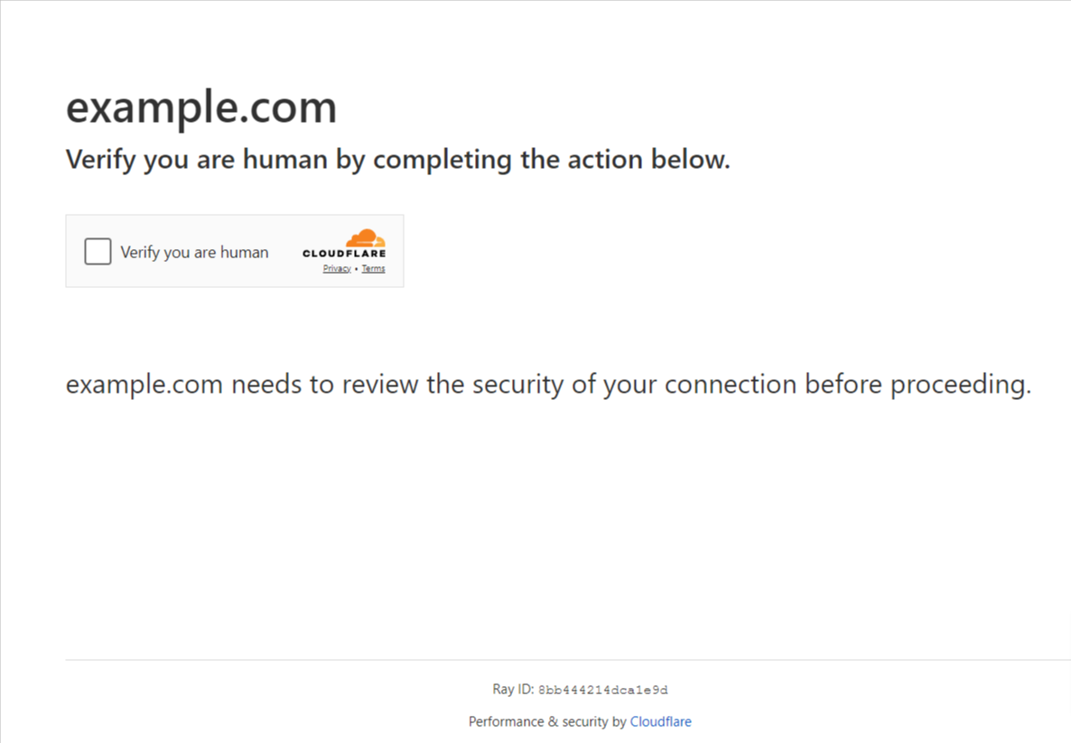 Cloudflare human verification example
