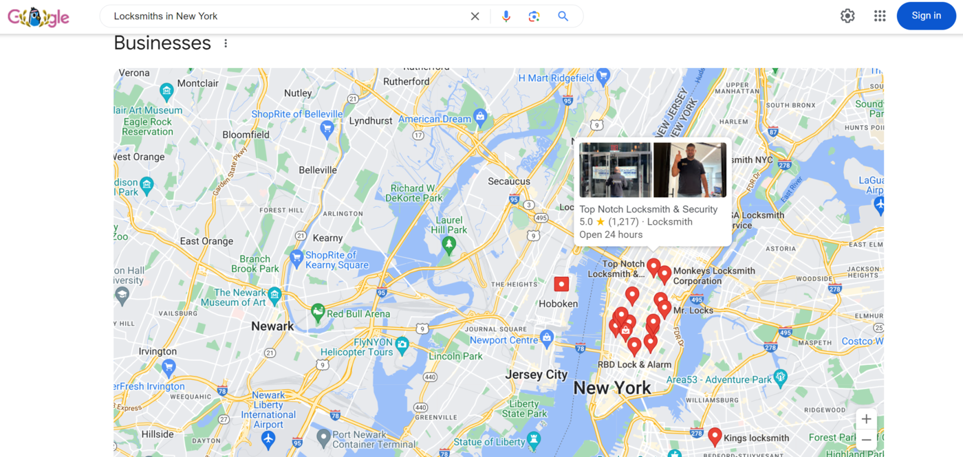 Overview of the Google local finder in the local pack