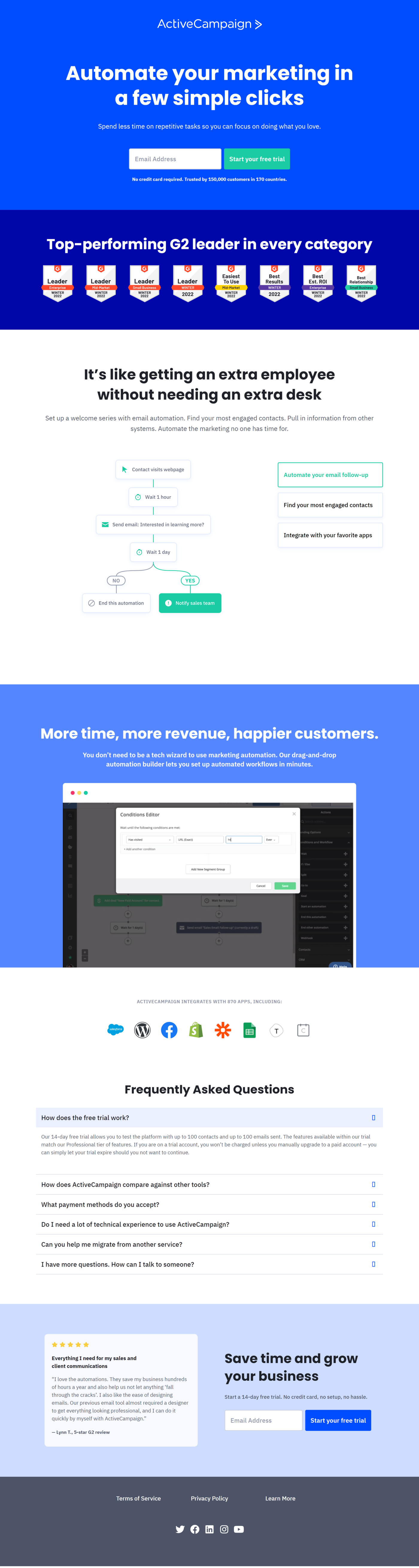 Sample of a landing page