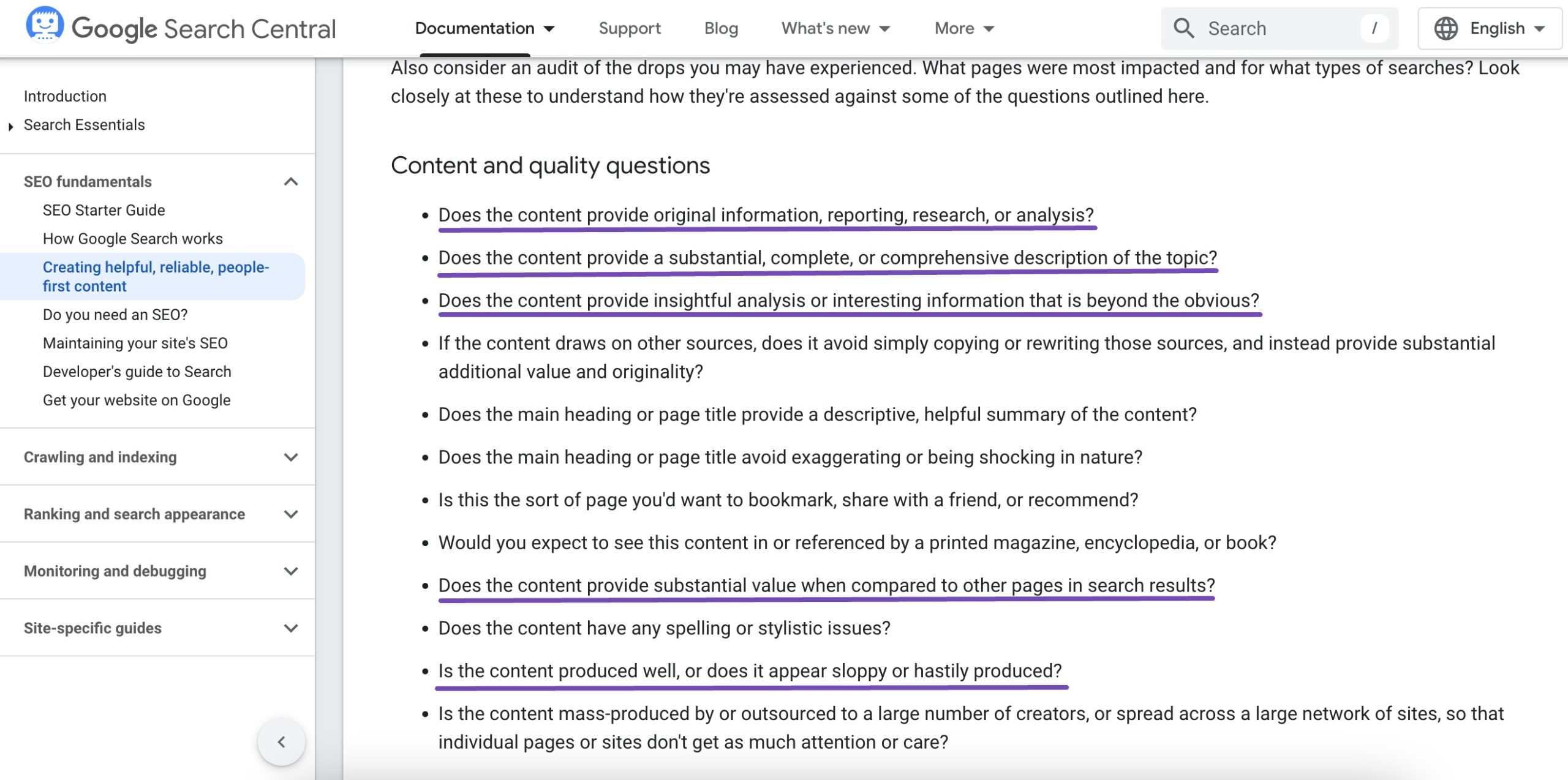 Google Content Guidelines 