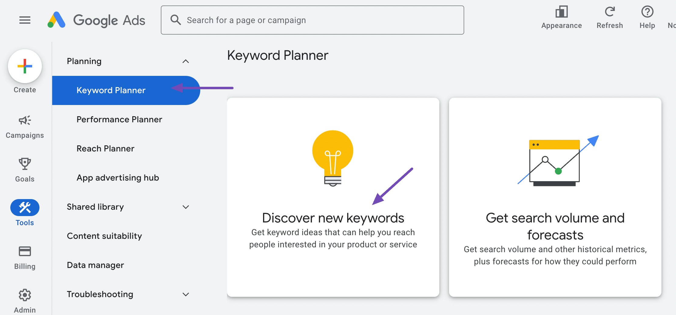 Google Keyword Planner to find short  long-tail vs. short-tail keywords