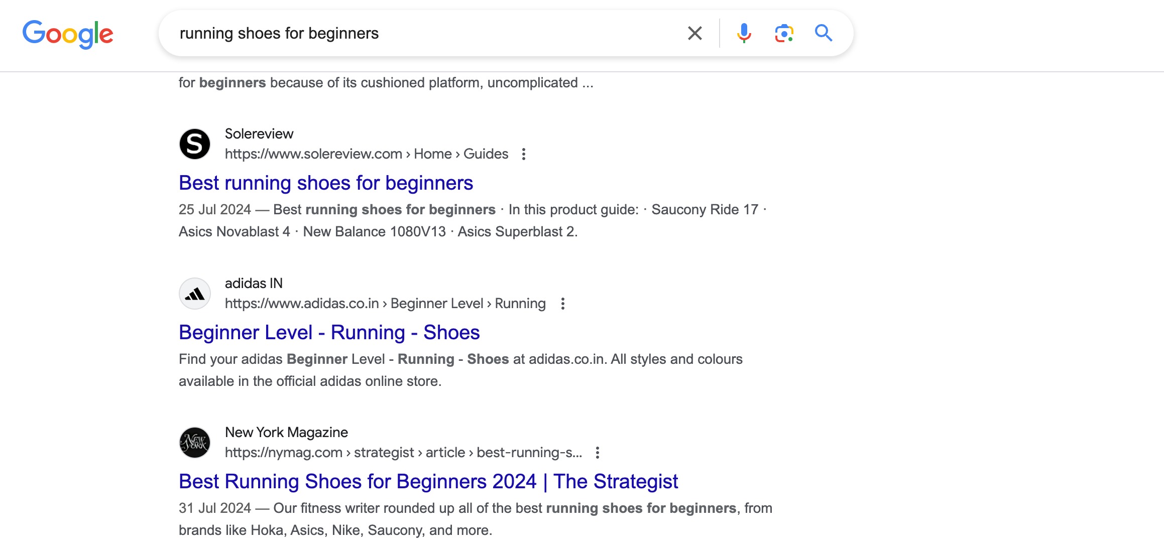 Google search example