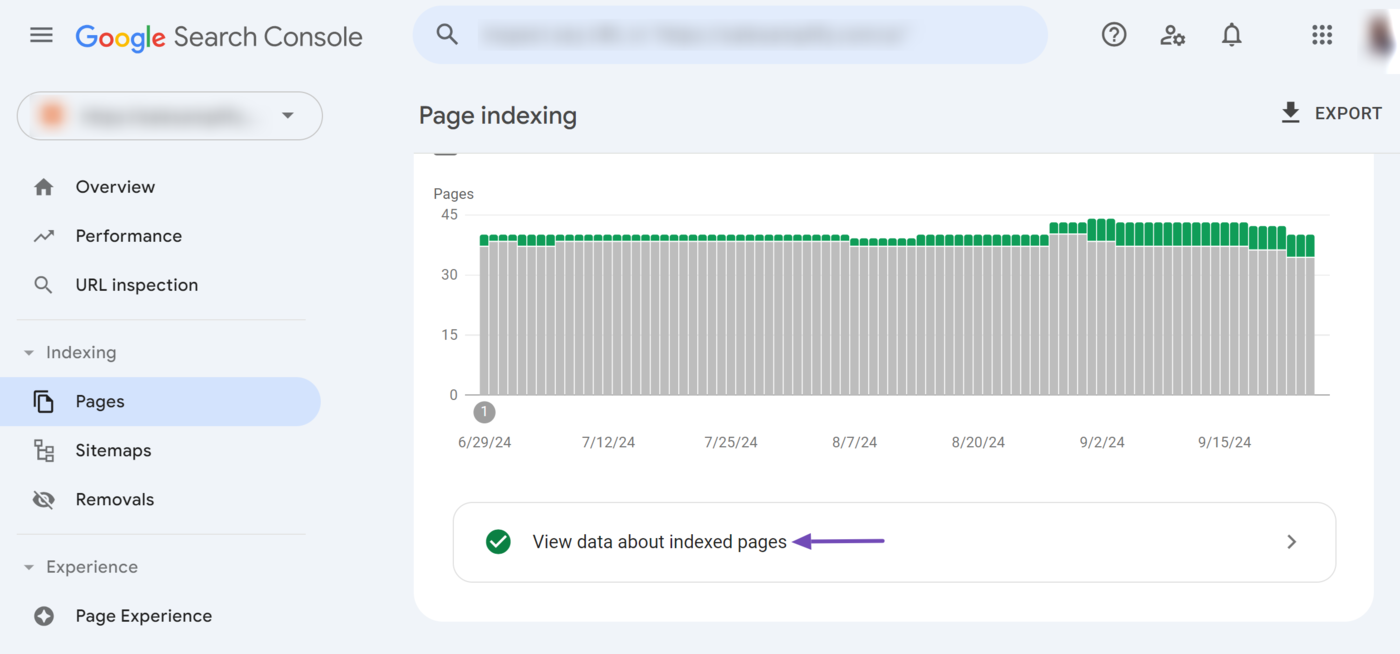 Click View data about indexed pages