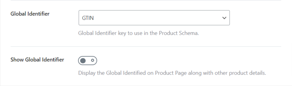 GTIN settings in Rank Math