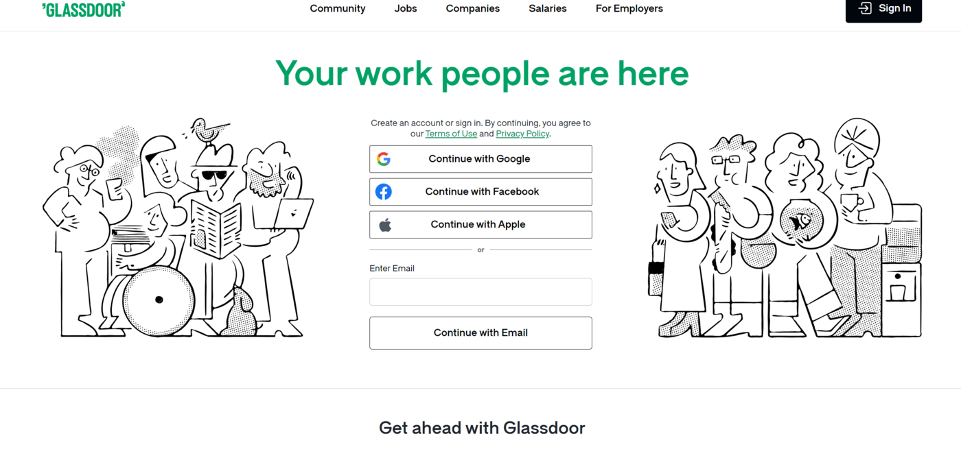 Image of the Glassdoor vertical search engine