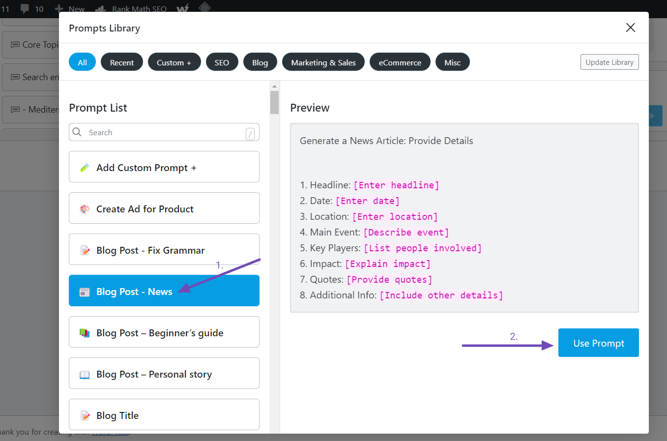 Blog Post - News Content AI Prompt