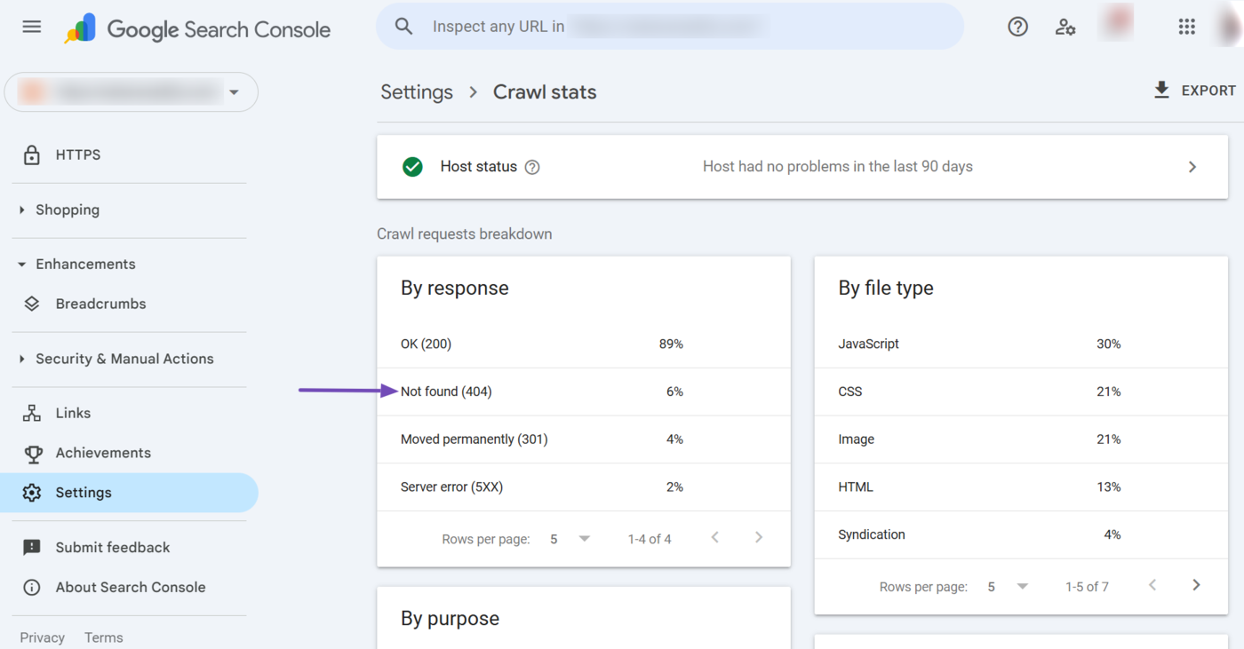 Click on the crawl status for more insights into the crawl issue