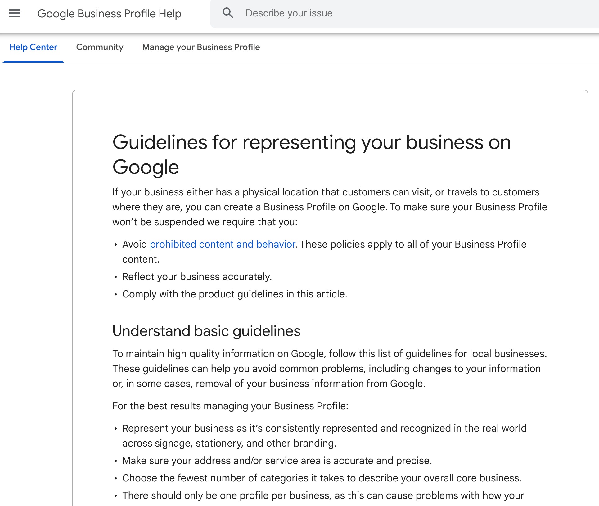 Google Guidelines