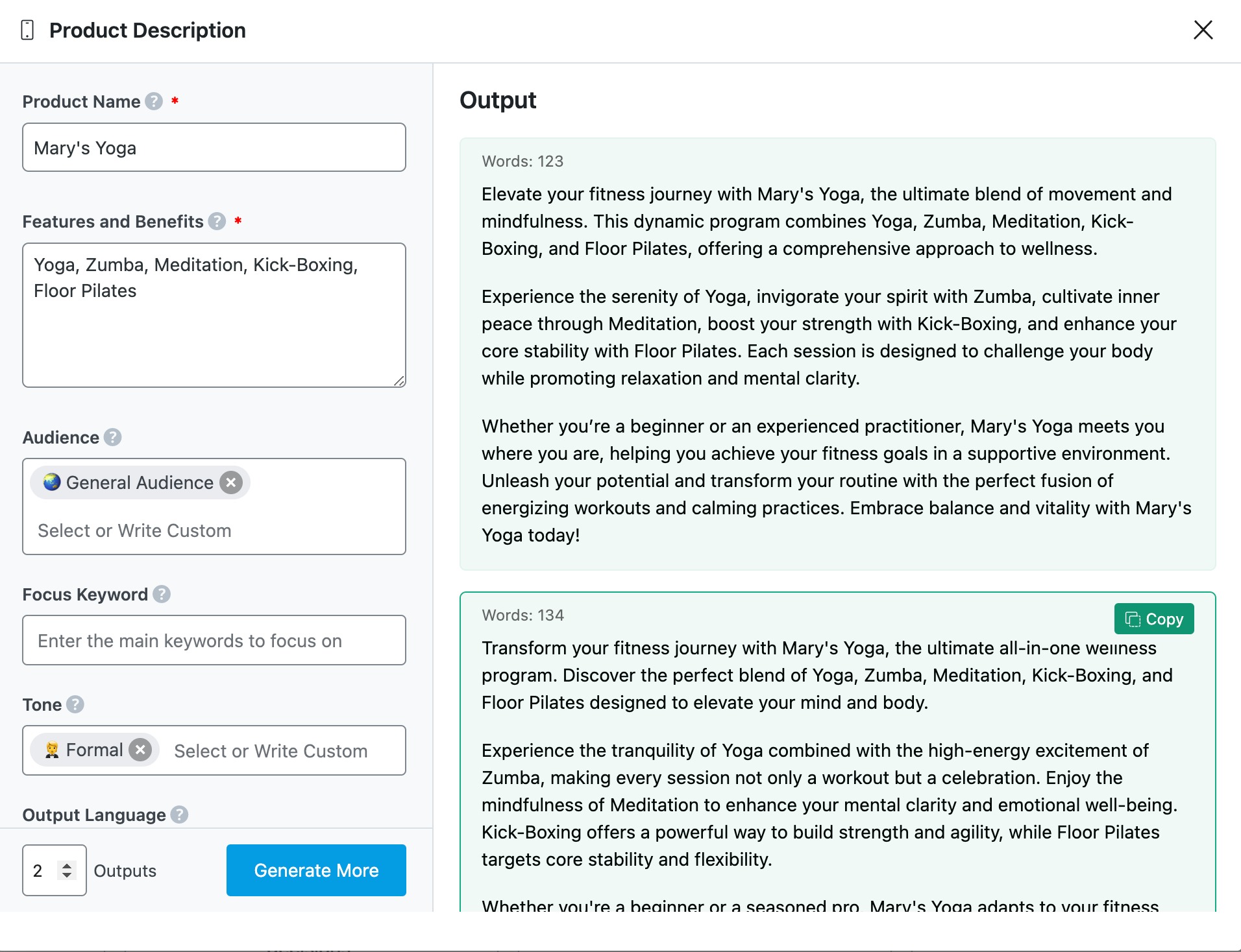 Product Description AI tool in Rank Math