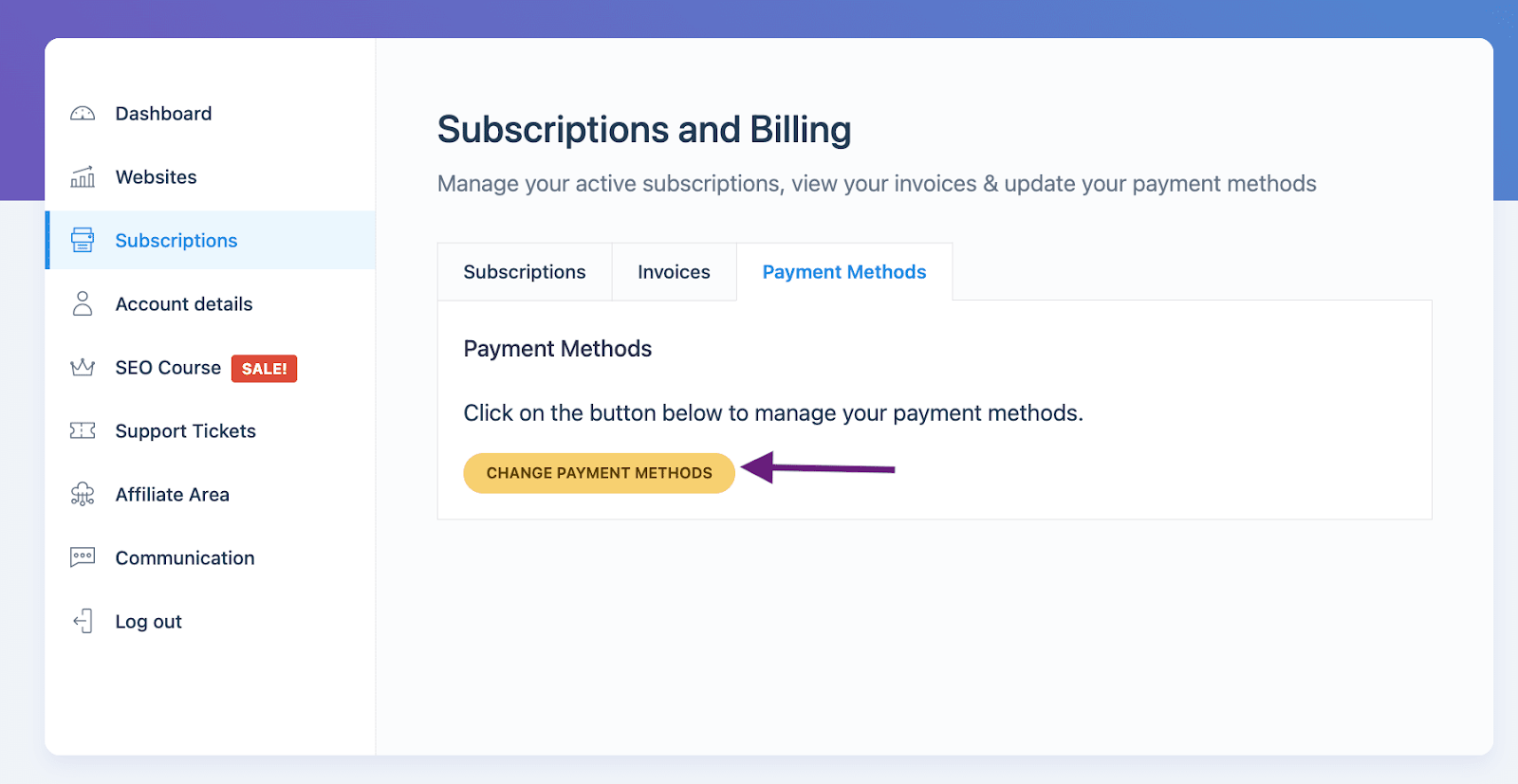 Change Payment Methods