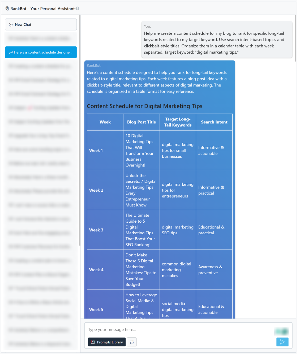 Content AI creates content calender for you