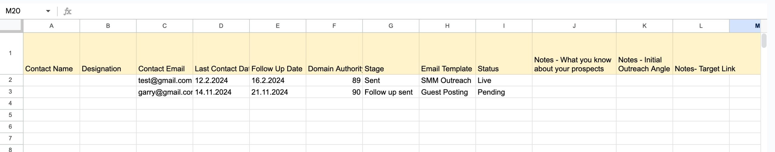 Document the prospects