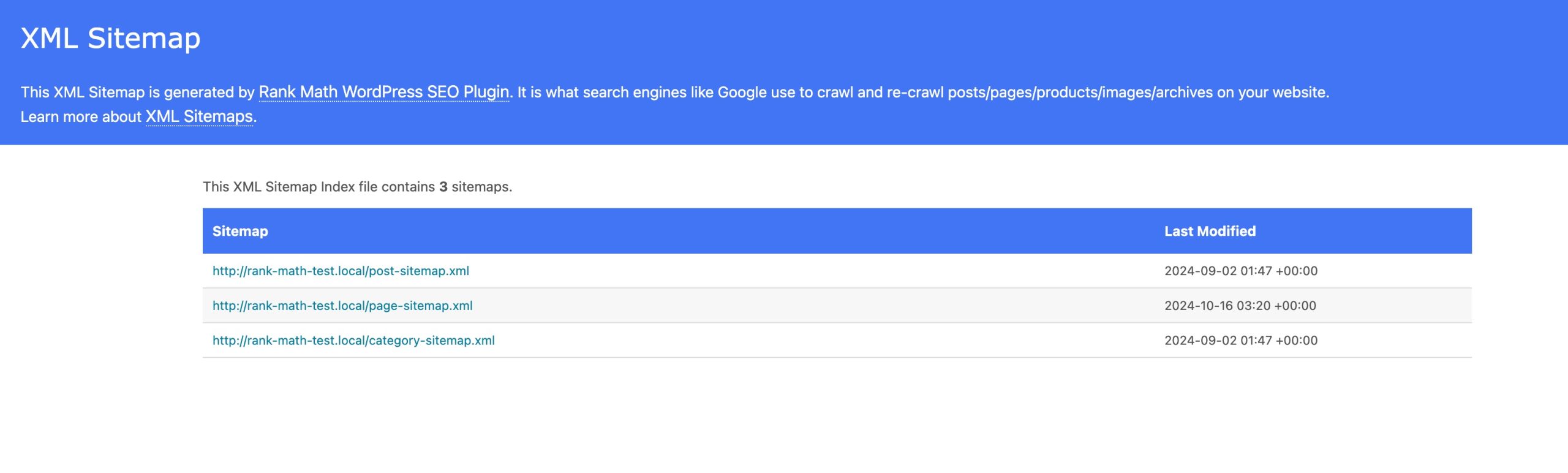 XML Sitemaps in Rank Math
