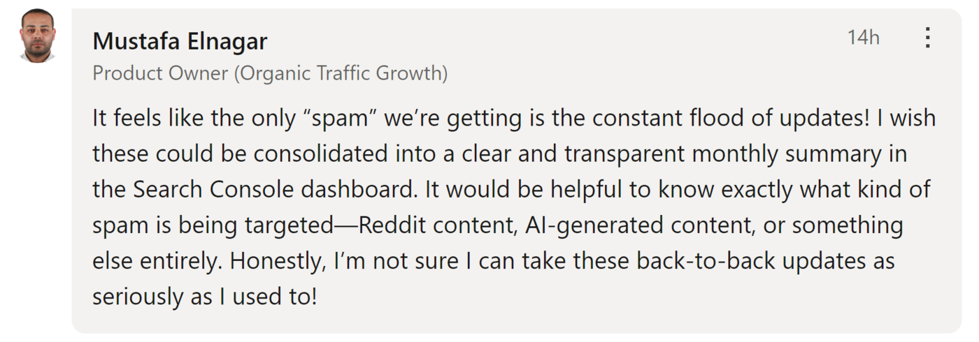 Blogger replies to Google's December 2024 Spam Update