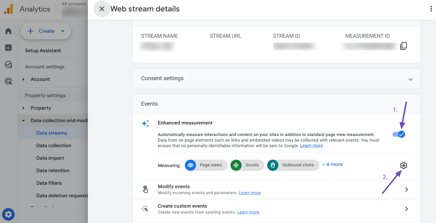 Enable Enhanced measurement in GA