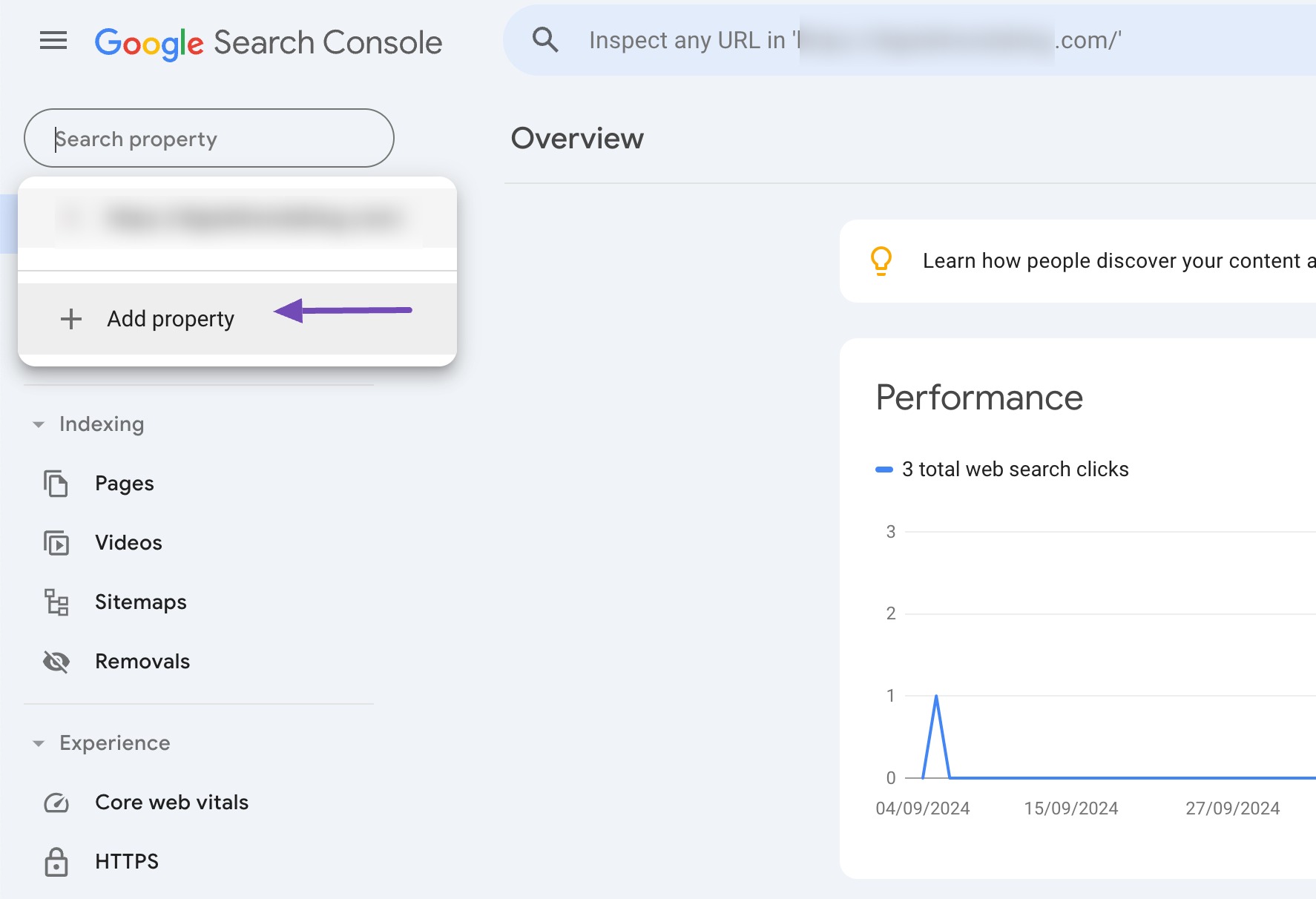 Add subdomain in Google Search Console