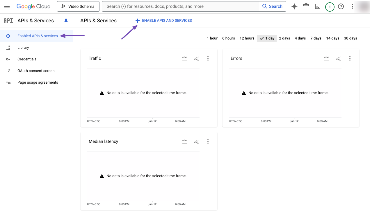 Enable APIs & services