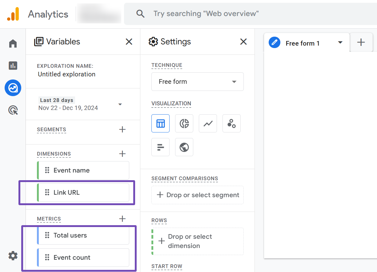 adding dimension and metrics on ga4