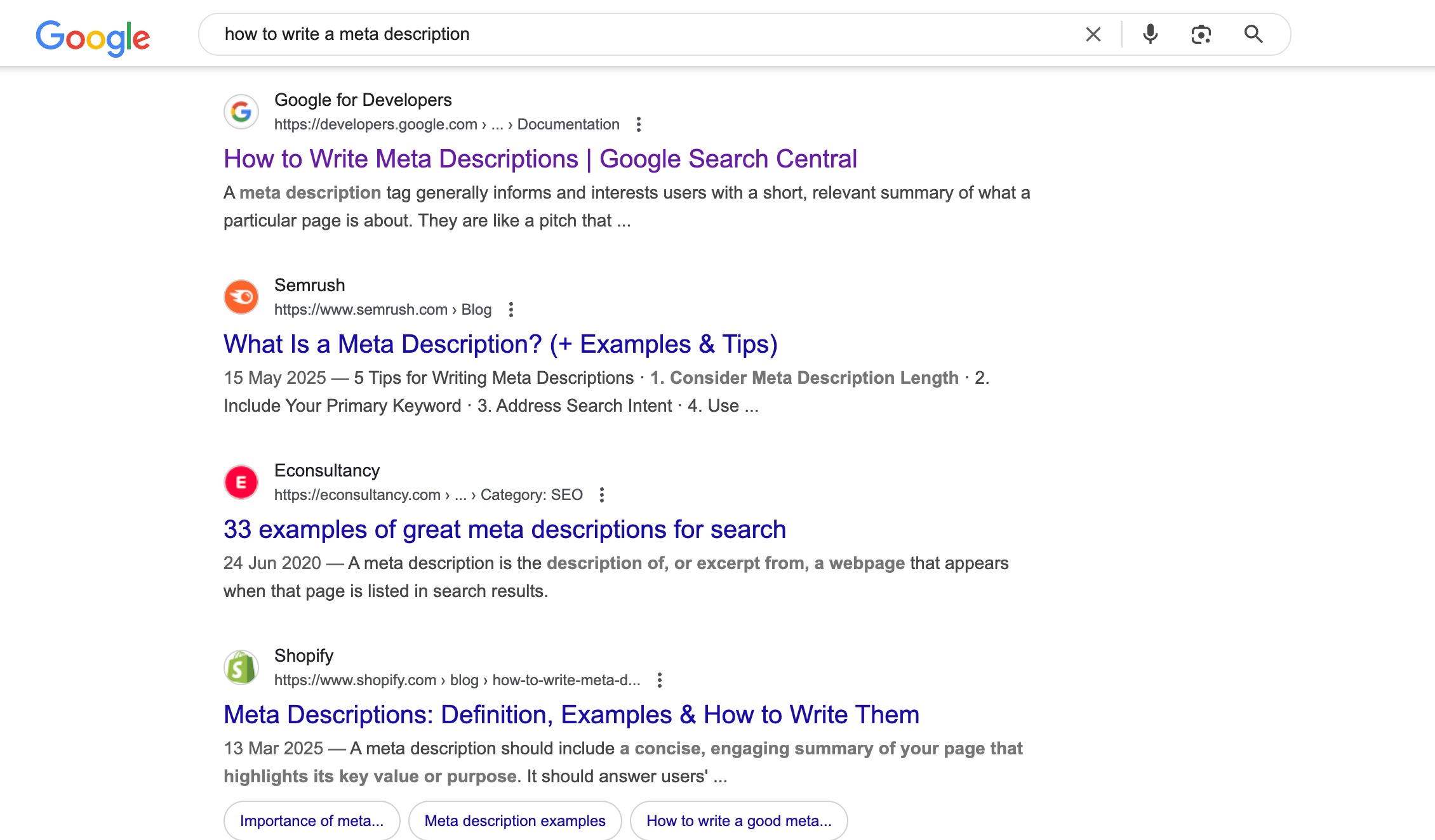 Meta description intent