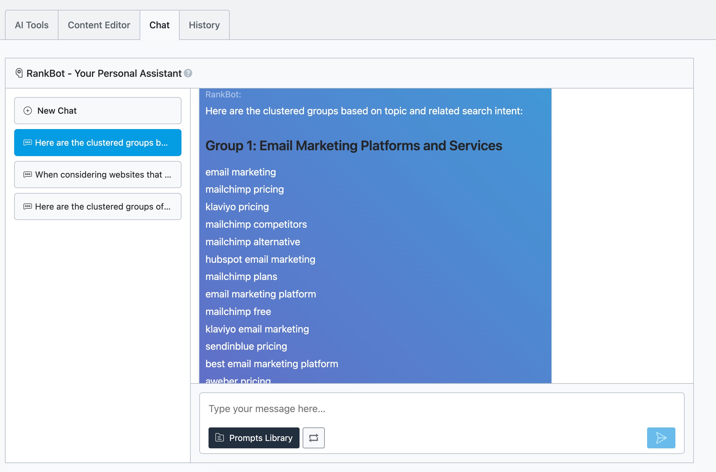 Keyword Clustering in Rank Math