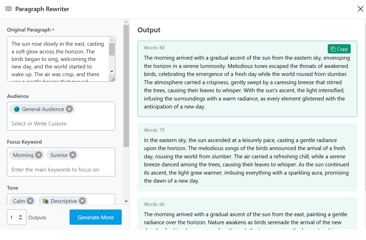 Rewrite the paragraph of a sentence with Content AI