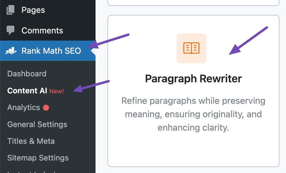 Select Paragraph Rewriter rewording tool