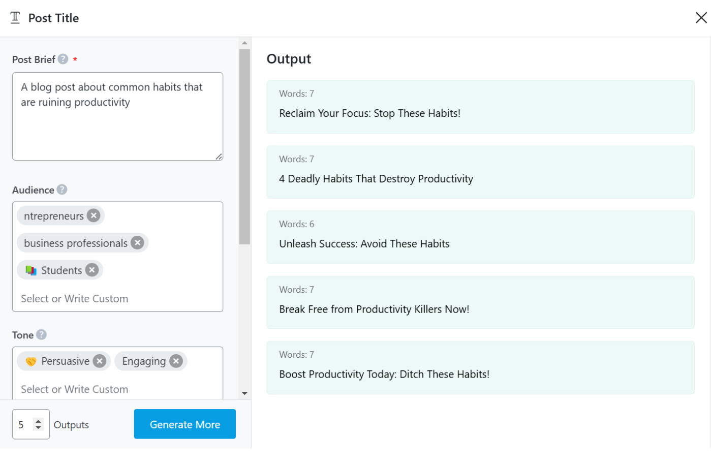 Create Titles That Boost Engagements with Content AI