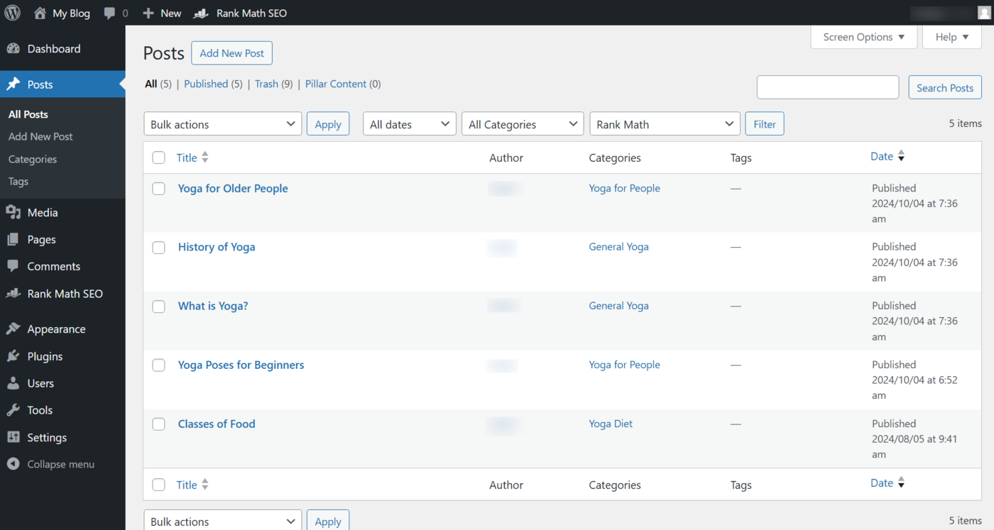 Photo of the WordPress dashboard