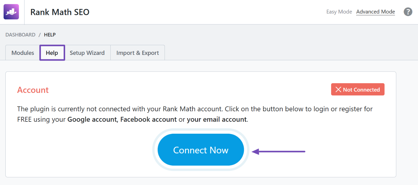 click Connect Now