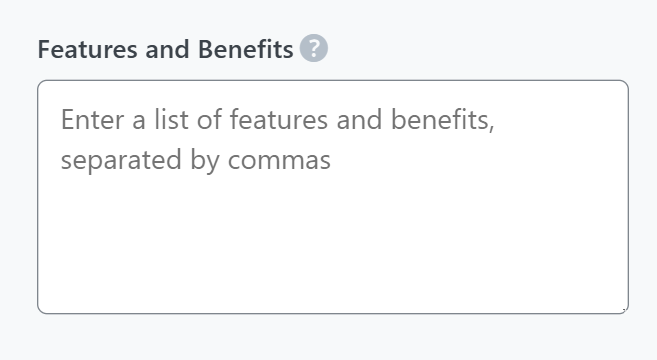 FAQs AI tool features and benefits option