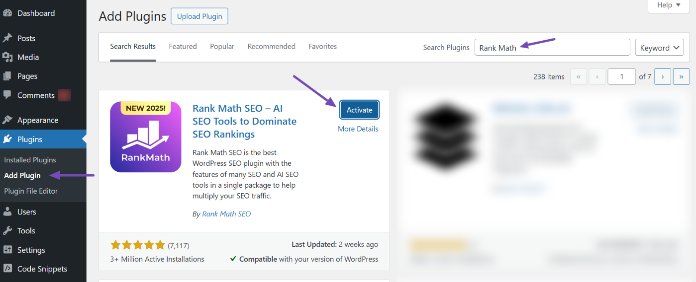 Install Rank Math SEO