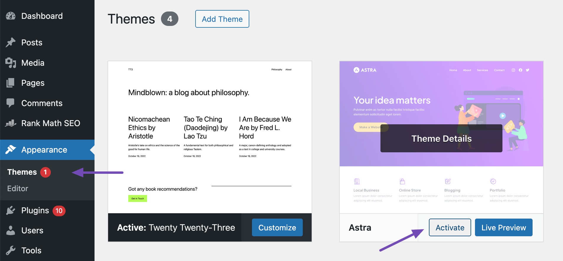 Check for incompatible theme