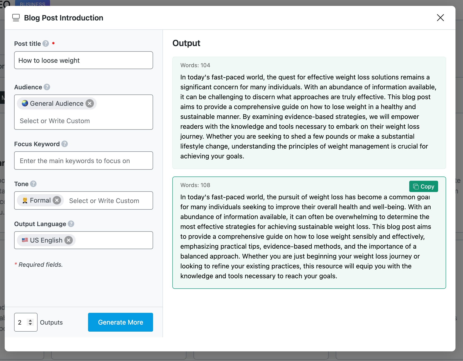 Blog Post Introduction tool