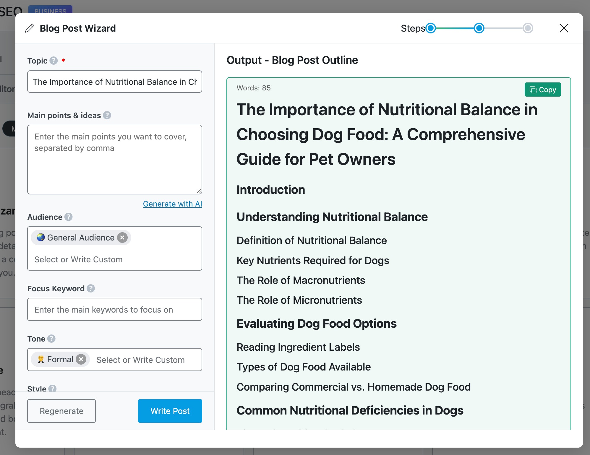Blog Post Outline example